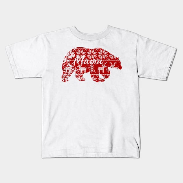 Merry Christmas mama bear Kids T-Shirt by clownverty